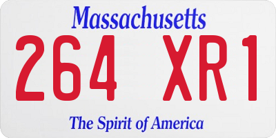 MA license plate 264XR1