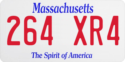 MA license plate 264XR4