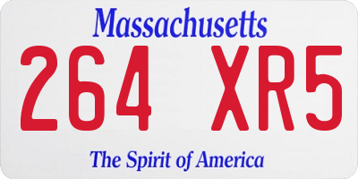 MA license plate 264XR5