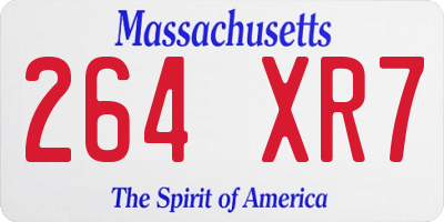MA license plate 264XR7