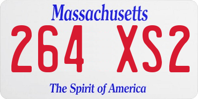 MA license plate 264XS2