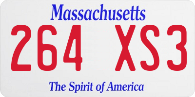 MA license plate 264XS3