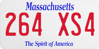 MA license plate 264XS4
