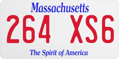MA license plate 264XS6