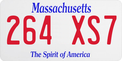 MA license plate 264XS7
