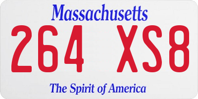 MA license plate 264XS8