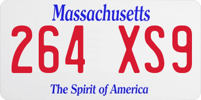 MA license plate 264XS9