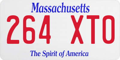MA license plate 264XT0