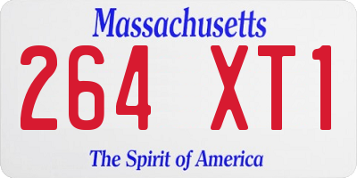 MA license plate 264XT1