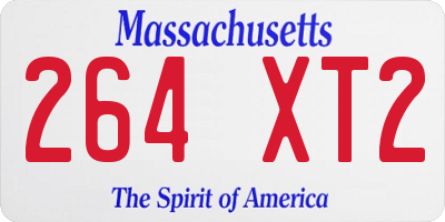 MA license plate 264XT2
