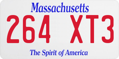 MA license plate 264XT3