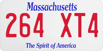 MA license plate 264XT4