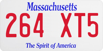 MA license plate 264XT5