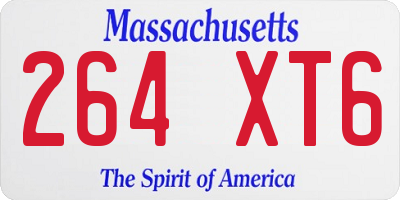 MA license plate 264XT6