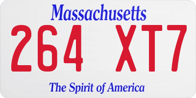 MA license plate 264XT7
