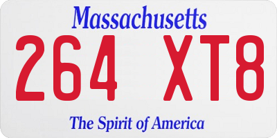 MA license plate 264XT8