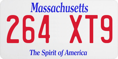 MA license plate 264XT9