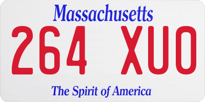 MA license plate 264XU0