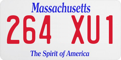 MA license plate 264XU1