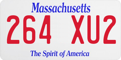 MA license plate 264XU2