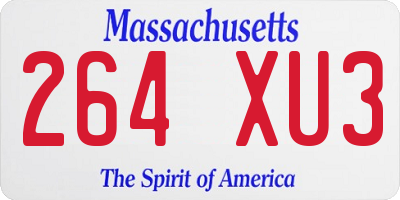 MA license plate 264XU3