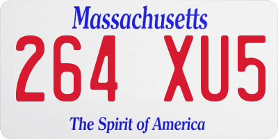 MA license plate 264XU5