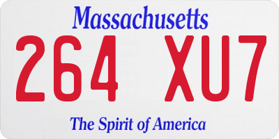 MA license plate 264XU7