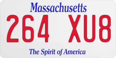 MA license plate 264XU8