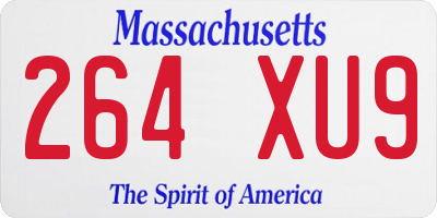 MA license plate 264XU9