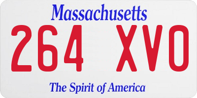 MA license plate 264XV0