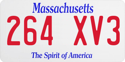 MA license plate 264XV3