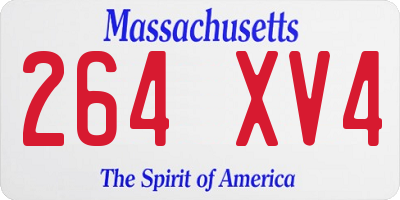 MA license plate 264XV4
