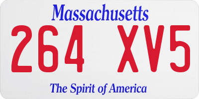 MA license plate 264XV5