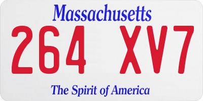 MA license plate 264XV7