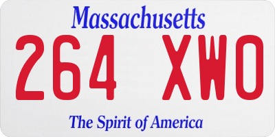MA license plate 264XW0