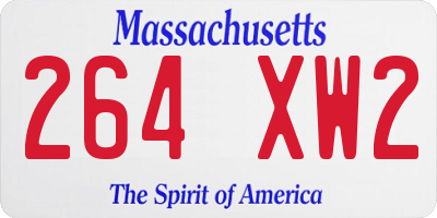 MA license plate 264XW2