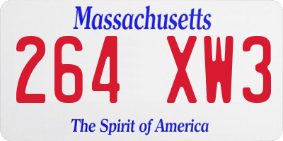 MA license plate 264XW3