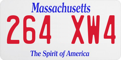 MA license plate 264XW4