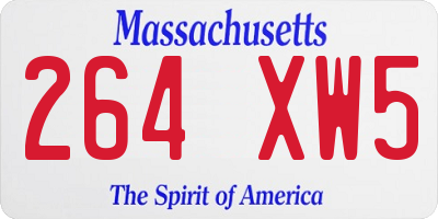 MA license plate 264XW5
