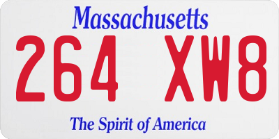 MA license plate 264XW8