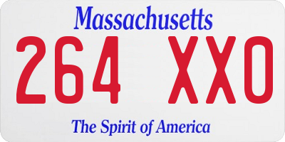 MA license plate 264XX0