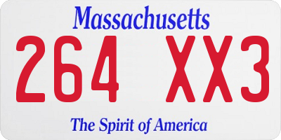 MA license plate 264XX3