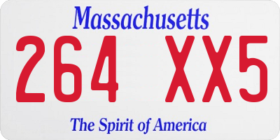 MA license plate 264XX5