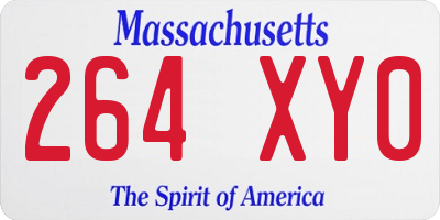 MA license plate 264XY0