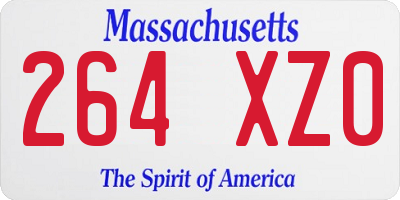 MA license plate 264XZ0