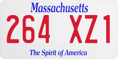 MA license plate 264XZ1