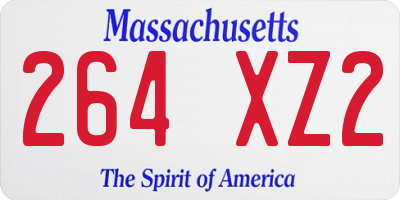MA license plate 264XZ2