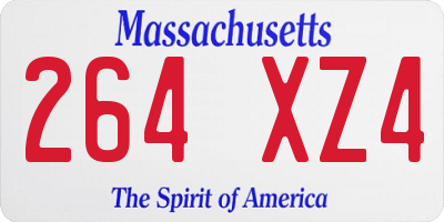 MA license plate 264XZ4