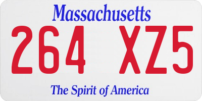 MA license plate 264XZ5