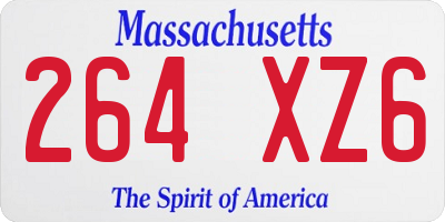 MA license plate 264XZ6